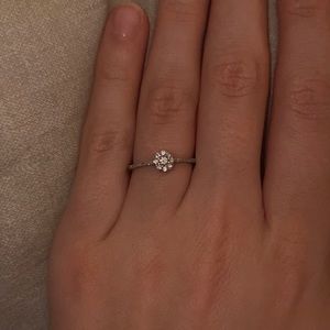 Diamond ring silver